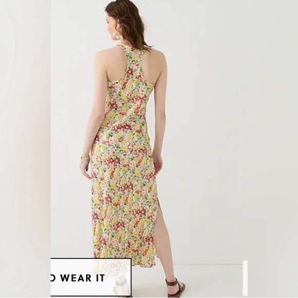 J. Crew Alicia Cupro-blend Racerback Slip Dress In Painterly Floral - Picture 4 of 14